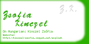 zsofia kinczel business card
